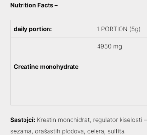 Azgard Creatine NANO 500g - sastav
