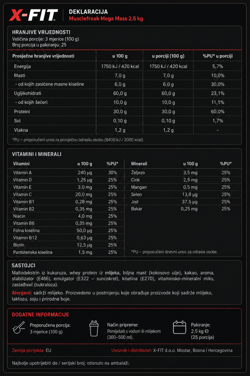 musclefreak mega mass deklaracija