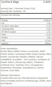 syntha 6 edge sastav x-fit