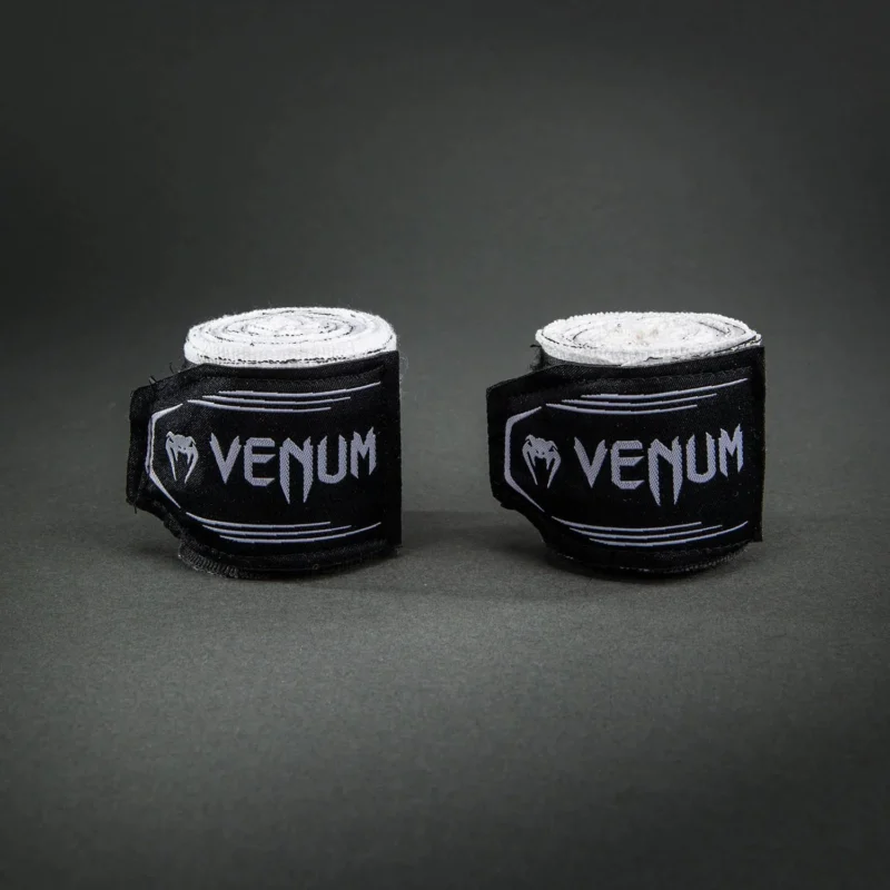 Venum - Bats Night Boks Bandaže - 4,5 m - Crno-Bijele - Slika 2