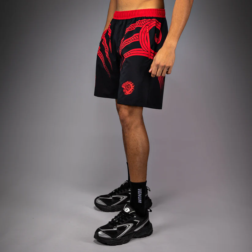 Venum x Mike Tyson Tiger Boxing Shorts - Deep Black/Intense Red - Slika 3