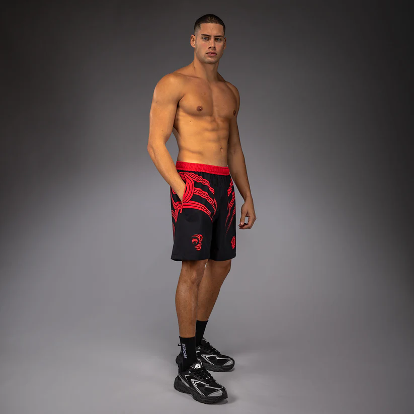 Venum x Mike Tyson Tiger Boxing Shorts - Deep Black/Intense Red - Slika 4