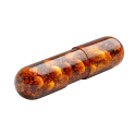 sparkling-amber-capsule-isolated-white-background